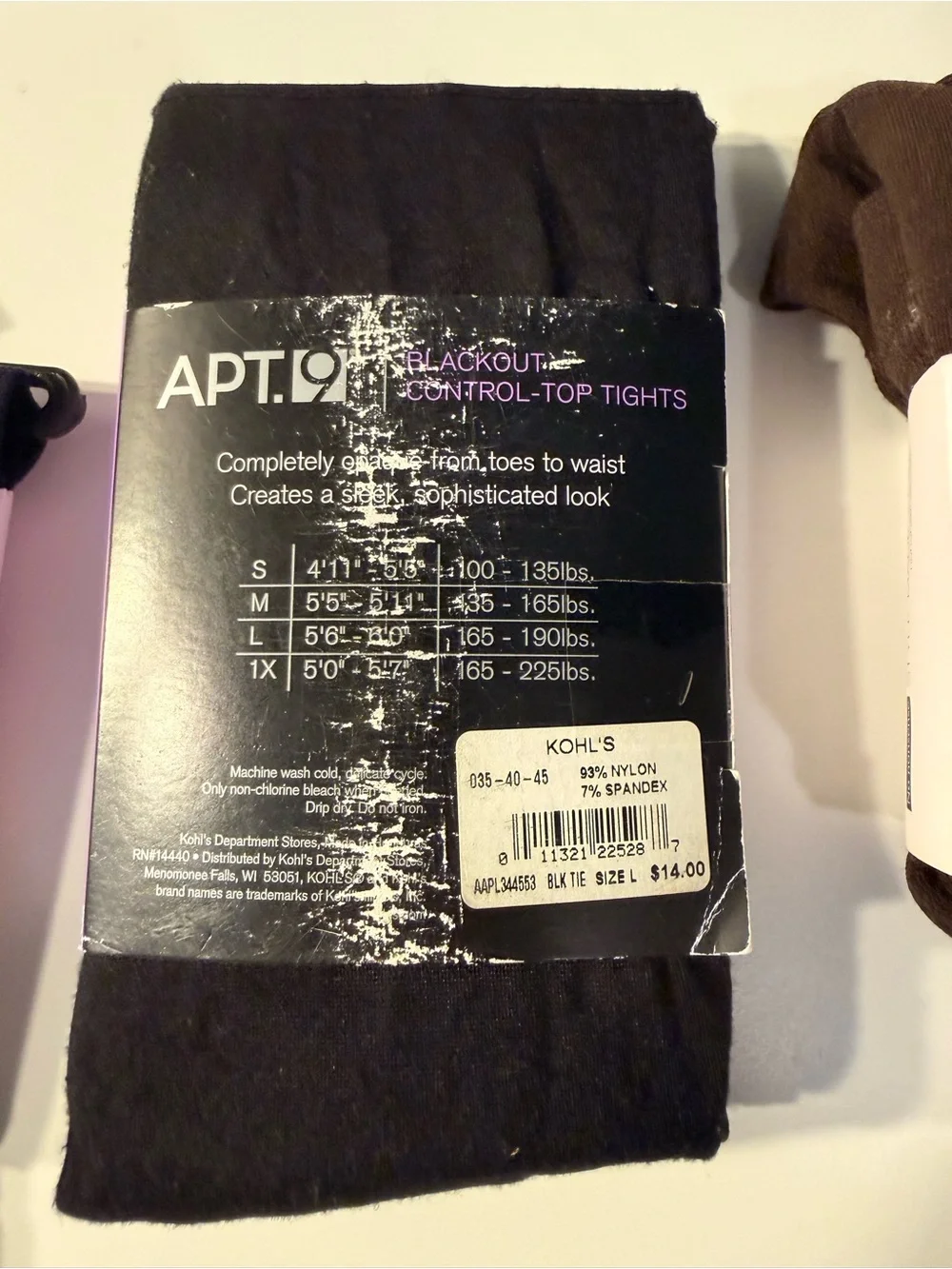 pantyhose lot Large, Karen Scott, Apt 9 Black Out, No Nonsense Brush